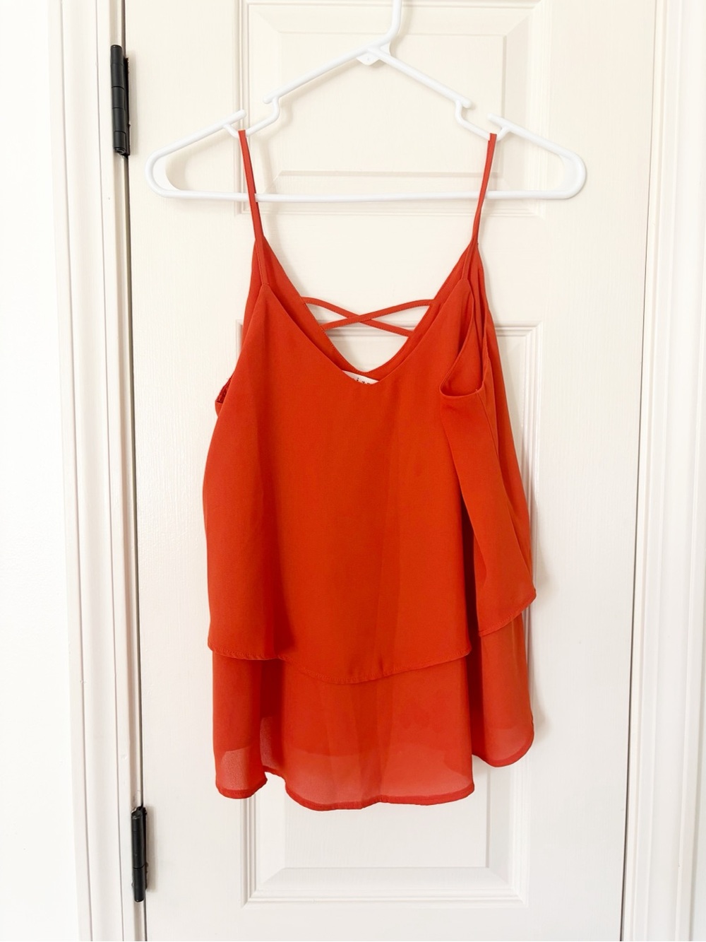 Small • Miami burnt orange double layer camisole top